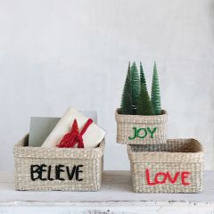 Joy Love Believe Baskets Set of 3