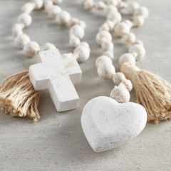 Jute Tasseled Wood Bead Garland