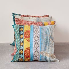 Kantha Quilt Throw Pillow