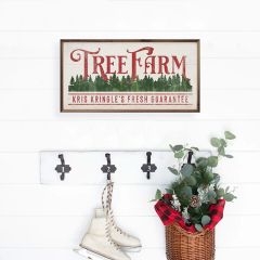 Kris Kringles Fresh Guarantee Trees White Sign