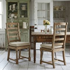 Ladderback Wood Side Chair With Cushion