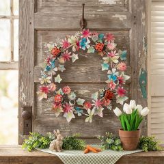 Ladybugs Floral Metal Wreath