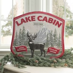 Lake Cabin Metal Wall Sign