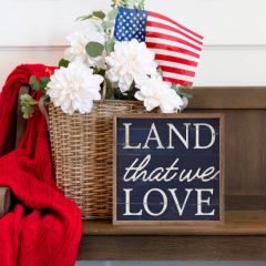 Land That We Love Blue Framed Wall Art