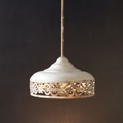 Large Cutout Canopy Distressed Pendant Light