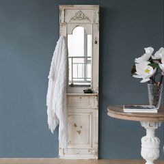 Large Distressed Wood Frame Wall Mirror