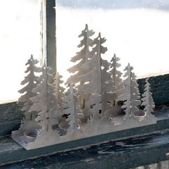 Large Metal Trees Silhouette 4 Tea Light Holder