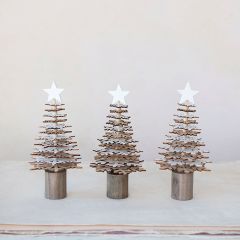 Laser Cut Wood Christmas Tree Set of 3
