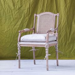 Lattice Back Cushioned Arm Chair