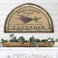 Lavender Framed Burlap Wall Art