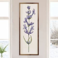 Lavender Stem Framed Wall Decor
