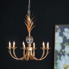 Lavish Accents Brass Feathers 6 Light Chandelier
