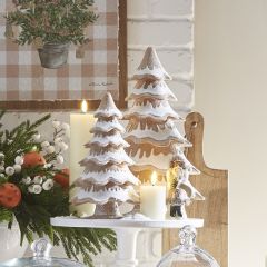 Layered Gingerbread Tabletop Trees Set of 2