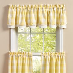 Layered Yellow Check Window Valance