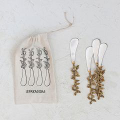 Leaf Handle Cheese Spreader Set of 4