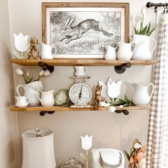Leaping Bunny Hanging Framed Wall Decor