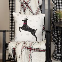 Leaping Deer Holiday Accent Pillow