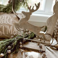 Leaping Deer on Wooden Base Tabletop Decor