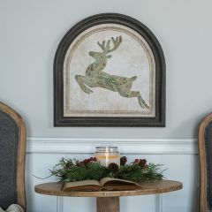Leaping Metal Deer Arch Frame Wall Art