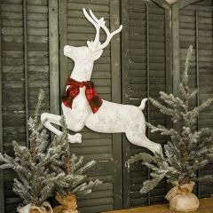 Leaping Metal Rustic Deer Wall Decor