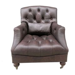 Leather Club Chair On Casters