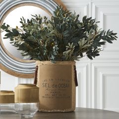 Handled French Country Cylinder Tote