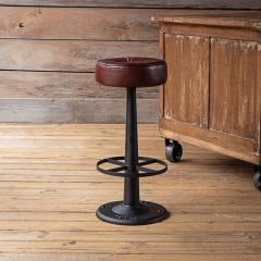 Leather Upholstered Backless Bar Stool
