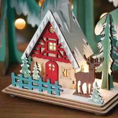 LED Holiday Village House Set of 3