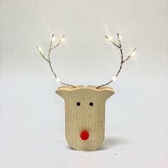 LED Wooden Reindeer Head