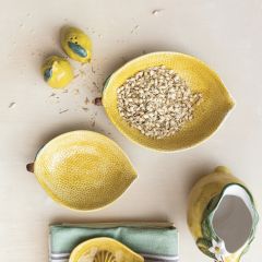 Lemon Shaped Stoneware Bowl Set of 2
