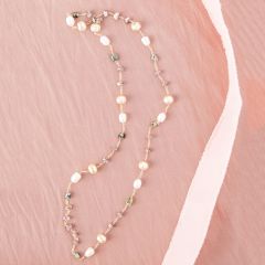 Lepidolite and Prehnite Stone Necklace