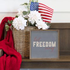 Let Freedom Ring Blue Framed Wall Decor