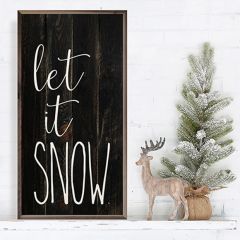 Let It Snow Black Wall Art
