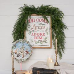 Let Us Adore Him Framed Wood Sign