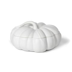 Lidded Ceramic Pumpkin Bowl 7 Inch