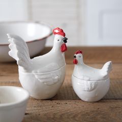 Lidded Ceramic Rooster Canister