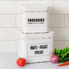 Lidded Farmhouse Kitchen Canisters Set of 2