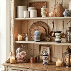 Lidded Floral Ceramic Spice Canisters Set of 4