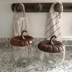 Lidded Glass Pumpkin Canister