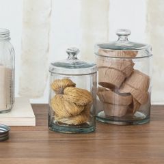 Lidded Glass Round Canister