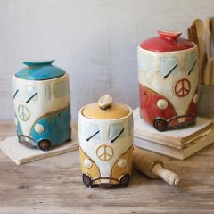 Lidded Retro Van Canisters Set of 3