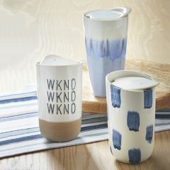 Lidded Stoneware Travel Mug