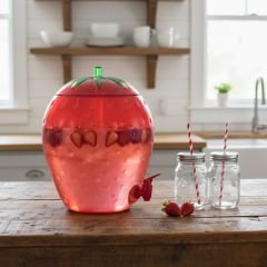 Lidded Strawberry Drink Dispenser