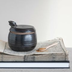 Lidded Sugar Jar With Wooden Spoon