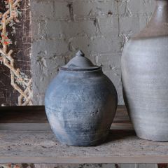 Lidded Vintage Village Jar