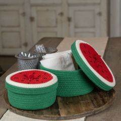 Lidded Watermelon Baskets Set of 2