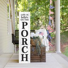 Life Is Better On The Porch White Leaner