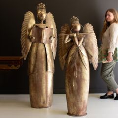 Life Size Metal Christmas Angel Set of 2