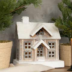 Light Up Snow Covered Village House 10.25 Inch
