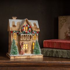 Light Up Snowcapped Ski Lodge Village House